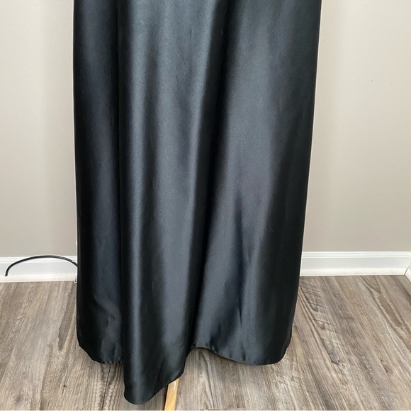 Y2K Anne Stanley Black Beaded Halter Evening Gown 10 Formal Long Maxi Dress Prom - Picture 4 of 9